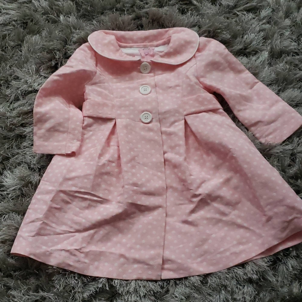 Bonnie Baby 2 piece Dress Set Pink Polka Dot